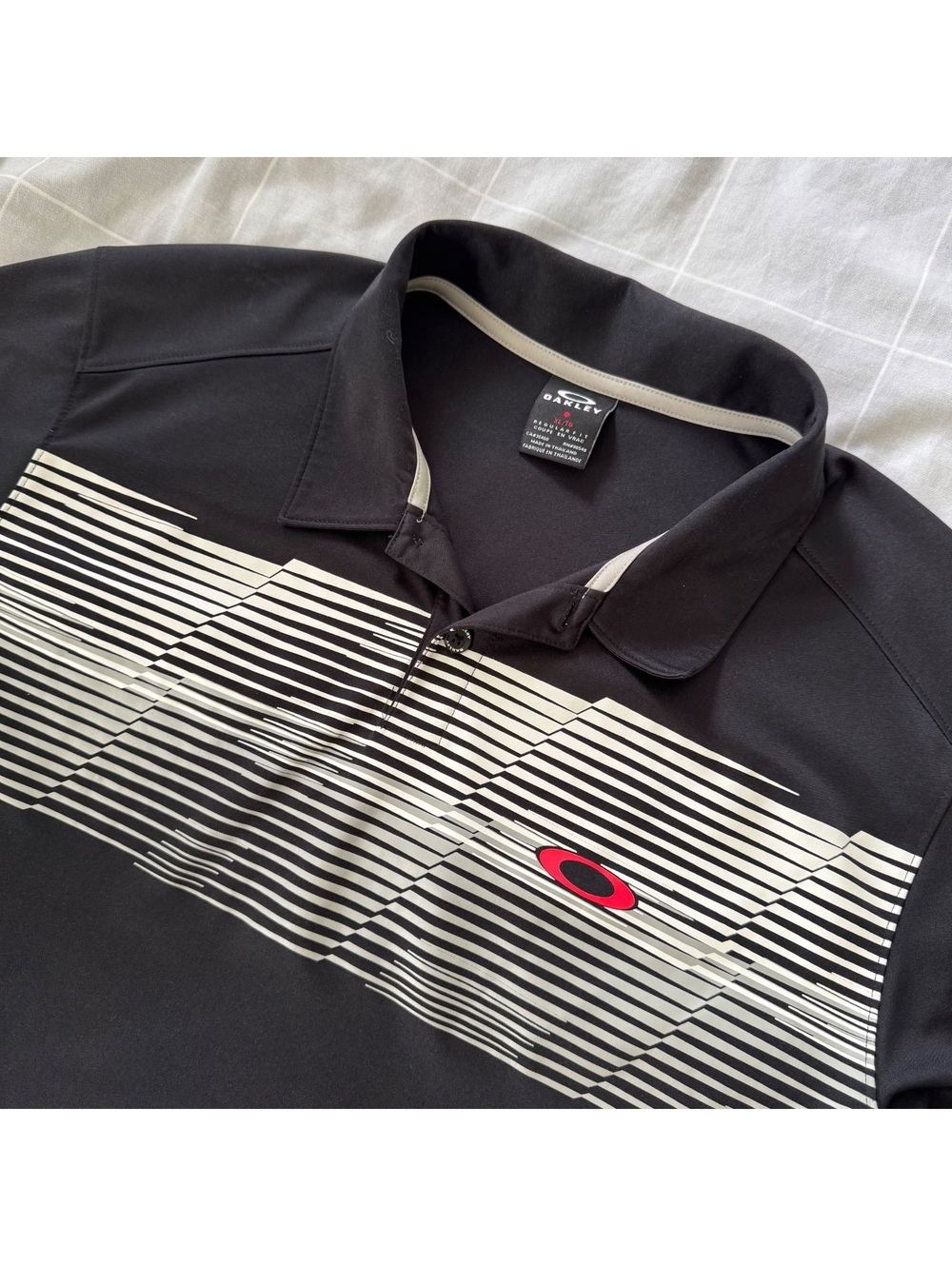 vintage Oakley Regular fit Short Sleeve Polo shirt black/Gray size XL